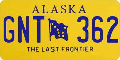 AK license plate GNT362