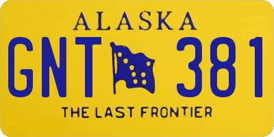 AK license plate GNT381