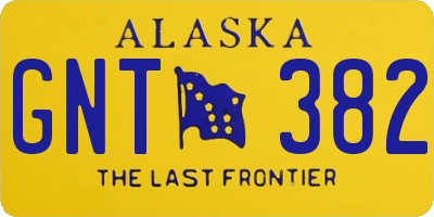 AK license plate GNT382