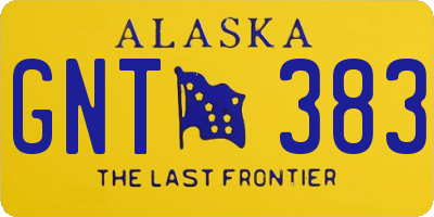 AK license plate GNT383