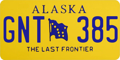 AK license plate GNT385