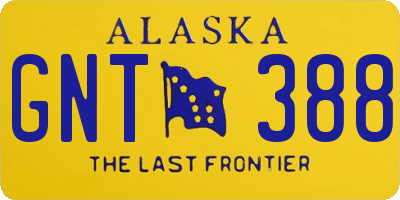 AK license plate GNT388