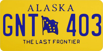 AK license plate GNT403