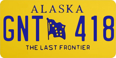 AK license plate GNT418