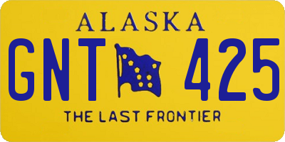 AK license plate GNT425