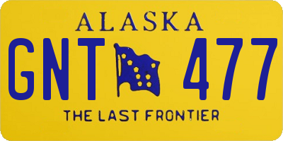AK license plate GNT477
