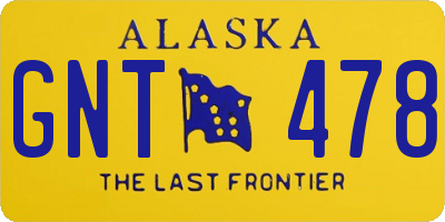 AK license plate GNT478