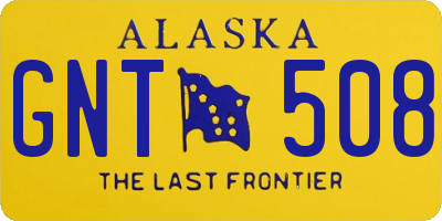 AK license plate GNT508