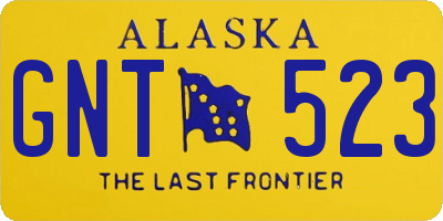 AK license plate GNT523