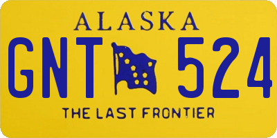 AK license plate GNT524