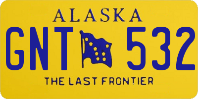 AK license plate GNT532