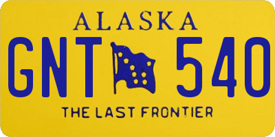 AK license plate GNT540