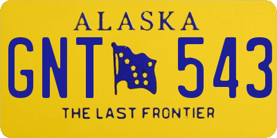 AK license plate GNT543