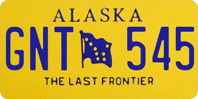 AK license plate GNT545