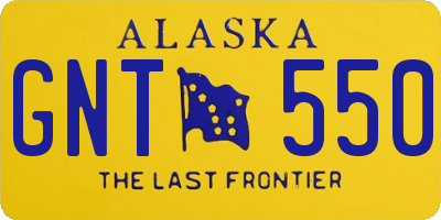 AK license plate GNT550