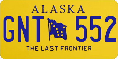 AK license plate GNT552