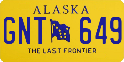 AK license plate GNT649