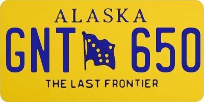 AK license plate GNT650