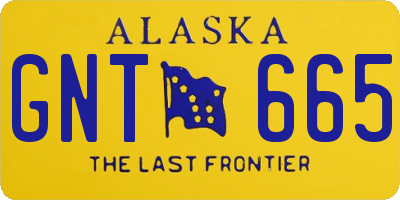 AK license plate GNT665