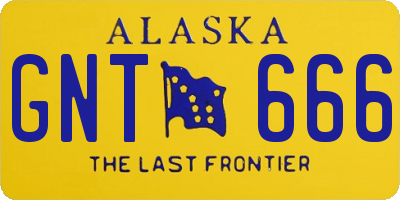 AK license plate GNT666