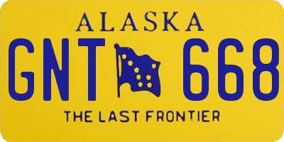 AK license plate GNT668