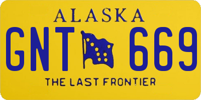 AK license plate GNT669