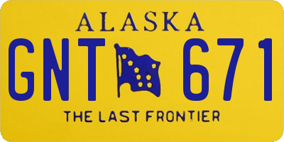 AK license plate GNT671