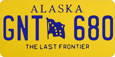 AK license plate GNT680