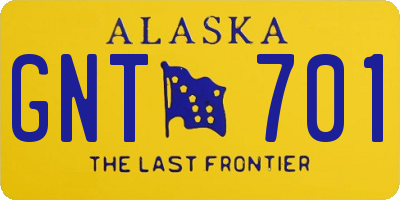 AK license plate GNT701