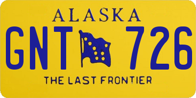 AK license plate GNT726