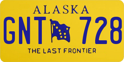 AK license plate GNT728