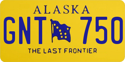 AK license plate GNT750