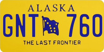 AK license plate GNT760