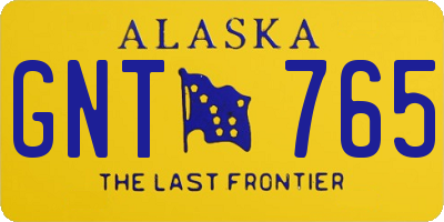 AK license plate GNT765