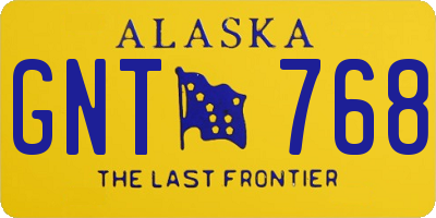 AK license plate GNT768