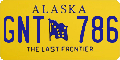 AK license plate GNT786