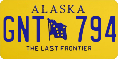 AK license plate GNT794