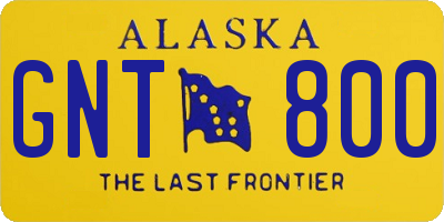AK license plate GNT800
