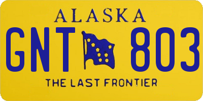 AK license plate GNT803