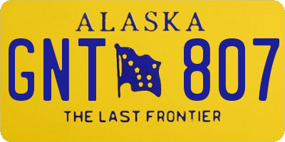 AK license plate GNT807