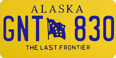 AK license plate GNT830