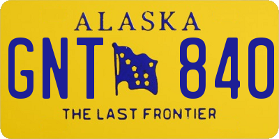 AK license plate GNT840