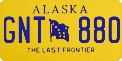 AK license plate GNT880