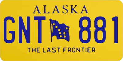 AK license plate GNT881
