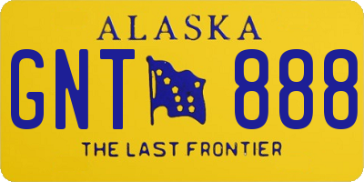 AK license plate GNT888