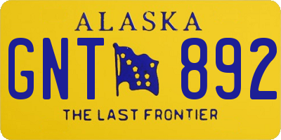 AK license plate GNT892