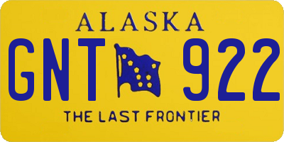 AK license plate GNT922