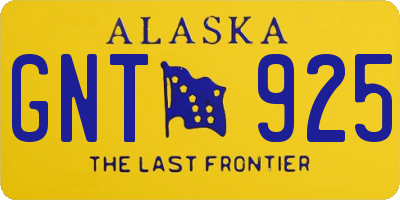 AK license plate GNT925