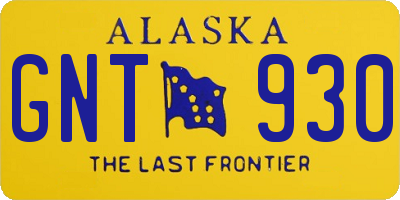 AK license plate GNT930