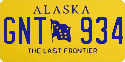 AK license plate GNT934